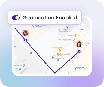 GPS tracking map showing field workers live location and routes