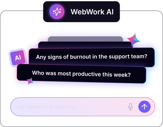 WebWork AI analyzing field service time tracking patterns and performance insights