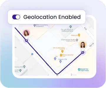 Карта в реальном времени с текущим местоположением всех полевых сотрудников