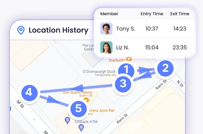 Empleados iniciando rastreo con GPS activándose automáticamente dentro de la geocerca