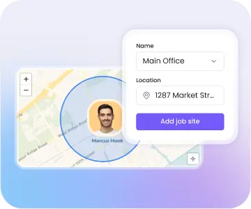 Setting up cleaning job sites geofences and shifts to start time tracking