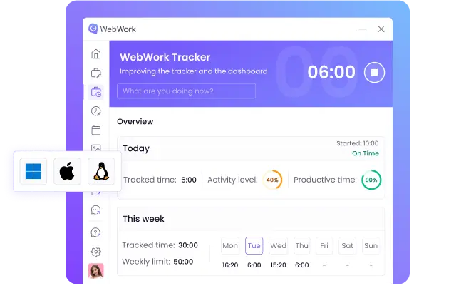 Desktop Time Tracker Desktop time tracker for tracking time, app usage and activity levels
