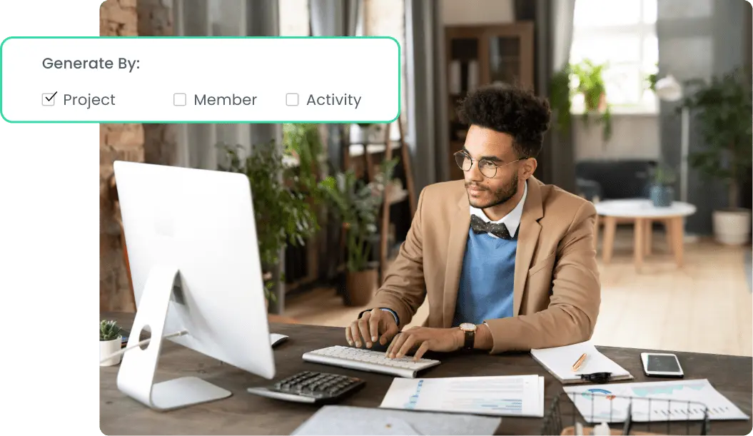 Generate invoices by project, member or activity description