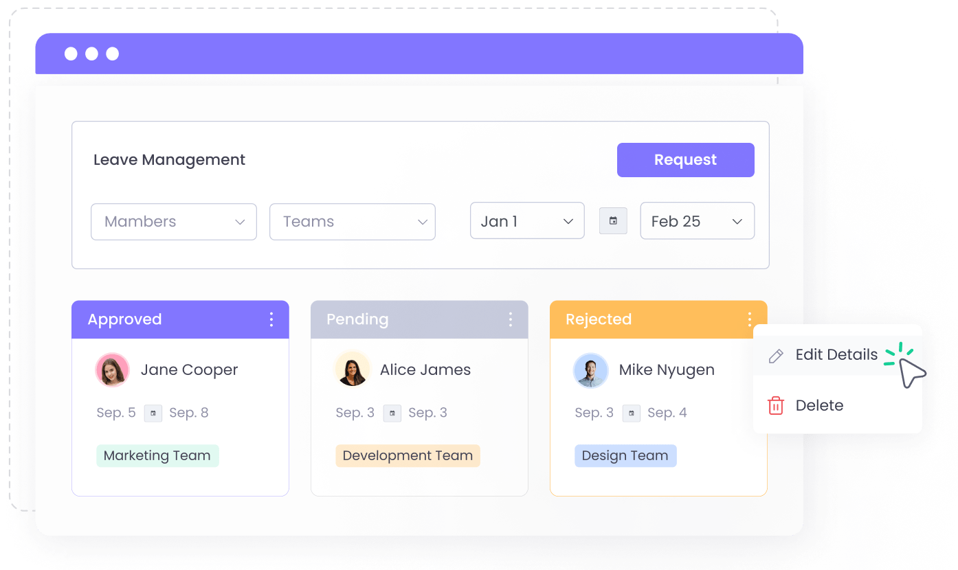 Accurate time-off communication and access with leave management system