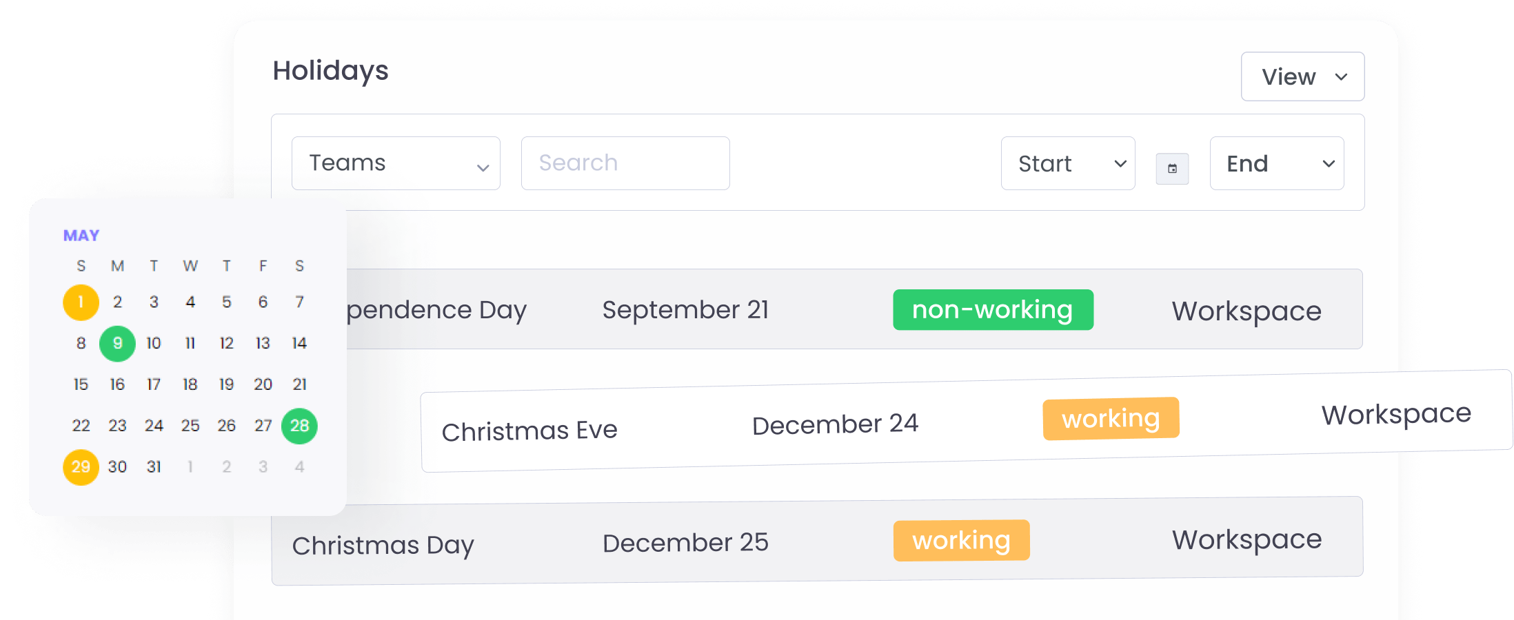 Create list of holidays with WebWork Time Tracker Holidays| WebWork Features