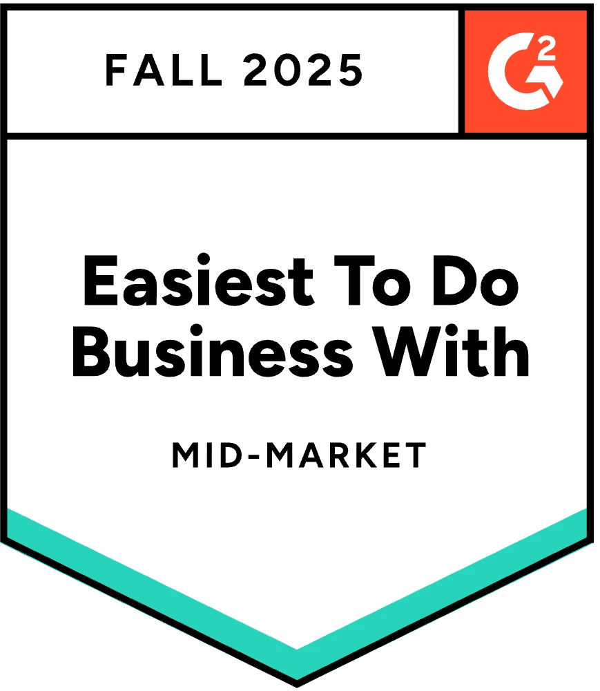G2 Easiest To Do Business With Fall 2025 badge awarded to WebWork Time Tracker