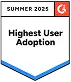 G2 Highest User Adoption Summer 2025 G2 Highest User Adoption Summer 2025 badge awarded to WebWork Time Tracker