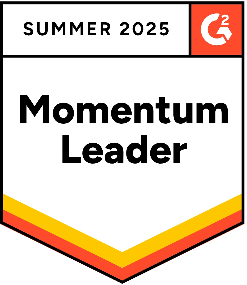 G2 Momentum Leader Summer 2025 badge awarded to WebWork Time Tracker