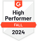 G2 High Performer Fall 2024 – WebWork Time Tracker G2 High Performer Time Tracking Software Fall 2024 badge awarded to WebWork Time Tracker