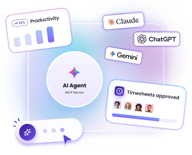 Conectar rastreador de tempo ao assistente de IA dando acesso às horas e planilhas de tempo do workspace