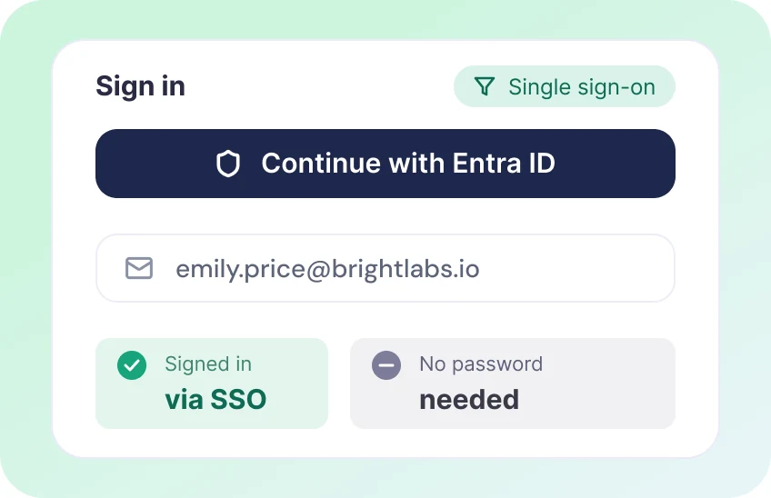 WebWork sign-in screen with Continue with Entra ID for Entra ID SSO time tracking