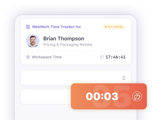 Mobile break tracking app for employees with policy enforcement