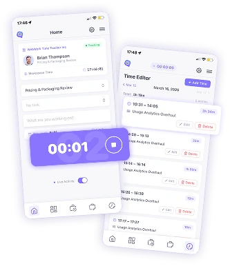 Download the mobile time tracking app for iOS and Android