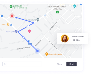 Employee geolocation tracking with mobile time tracker