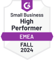 G2 Small Business High Performer EMEA Winter 2025 – WebWork Time Tracker G2 Small Business High Performer EMEA Winter 2025 badge awarded to WebWork Time Tracker for exceptional time tracking solution for small businesses in EMEA