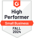 G2 High Performer Small Business Winter 2025 – WebWork Time Tracker G2 High Performer Small Business Winter 2025 badge recognizing WebWork Time Tracker as a top time tracking tool for small businesses
