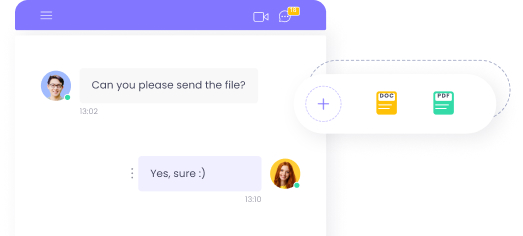 Built-in team chat and video calls for team communication