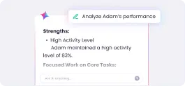 AI assistant analyzes team activity, highlights issues, and provides actionable insights
