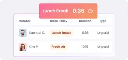 Track paid and unpaid breaks separately with affordable time tracking software