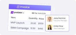 Generate and share professional invoices quickly