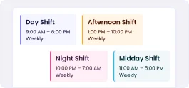 Create and manage work shifts easily with affordable time tracking software for teams