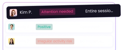 Smart monitoring showing AI performance levels and activity insights
