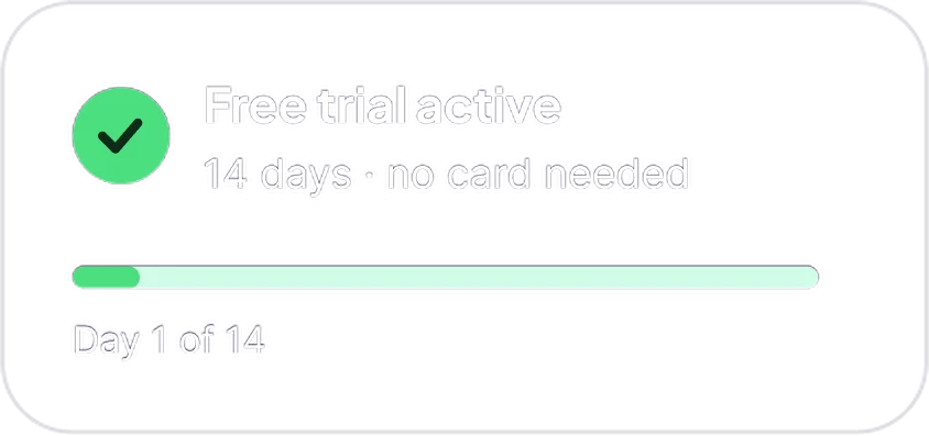 Free trial activation screen for a new WebWork workspace