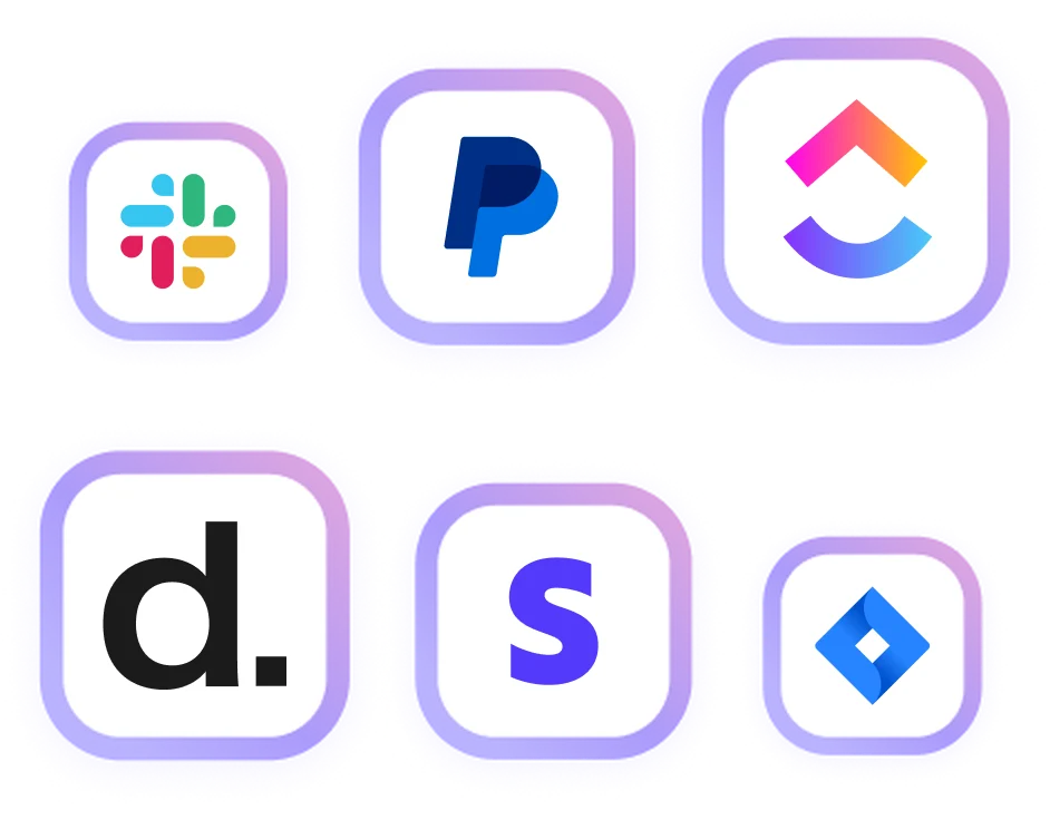 WebWork integrations with Slack, PayPal, ClickUp, Dropbox, Sunsama, and Jira
