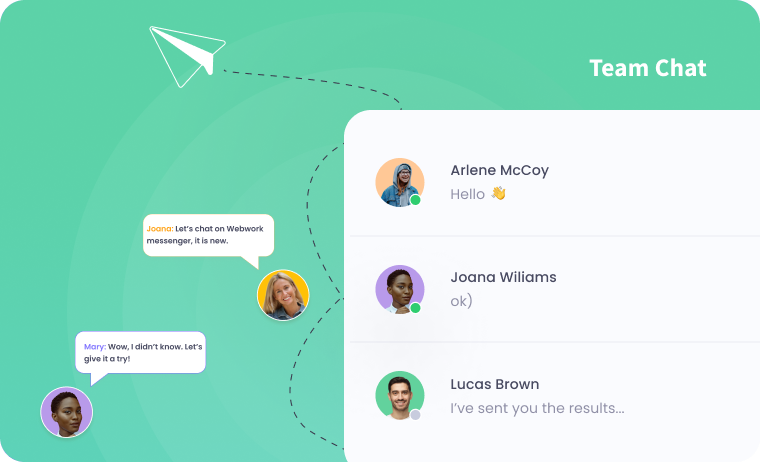 Team Chat as a Communication Tool in WebWork Time Tracker Team Chat | WebWork Features