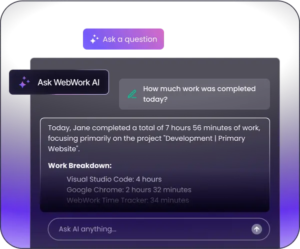 100% AI-Powered Timesheets Tracker AI-powered employee timesheet tracker for smarter decision-making and performance analysis