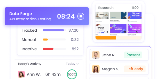 Work from home time tracker with real time productivity insights and shift visibility