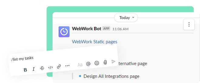 See your WebWork Tasks in Slack