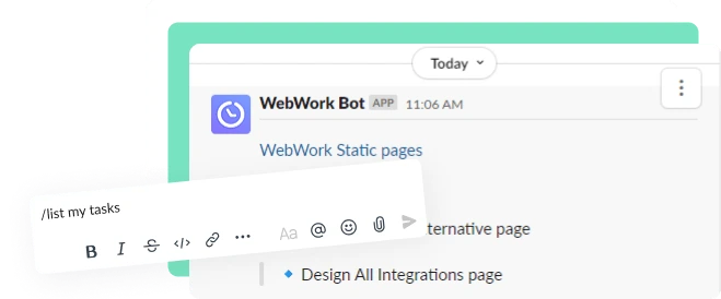 See your Tasks on Slack with WebWork Bot See your WebWork Tasks in Slack