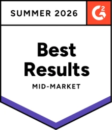 Badge WebWork G2 Best Results Mid-Market, été 2026