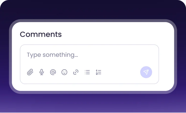 Commentaires de tâche avec mentions, pièces jointes et notes vocales dans WebWork