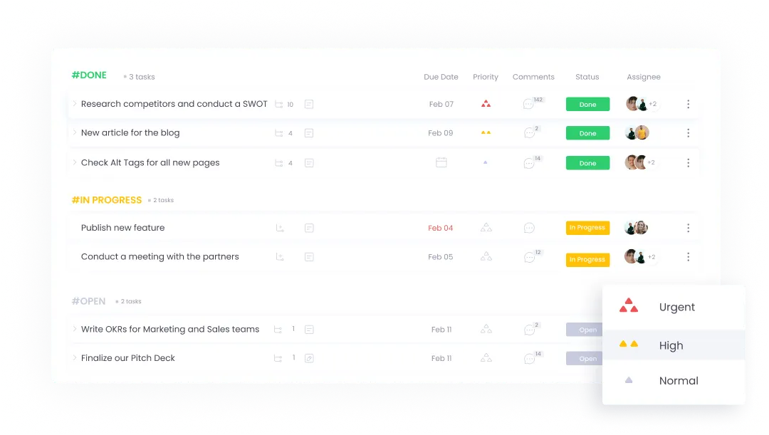 Task management system structure