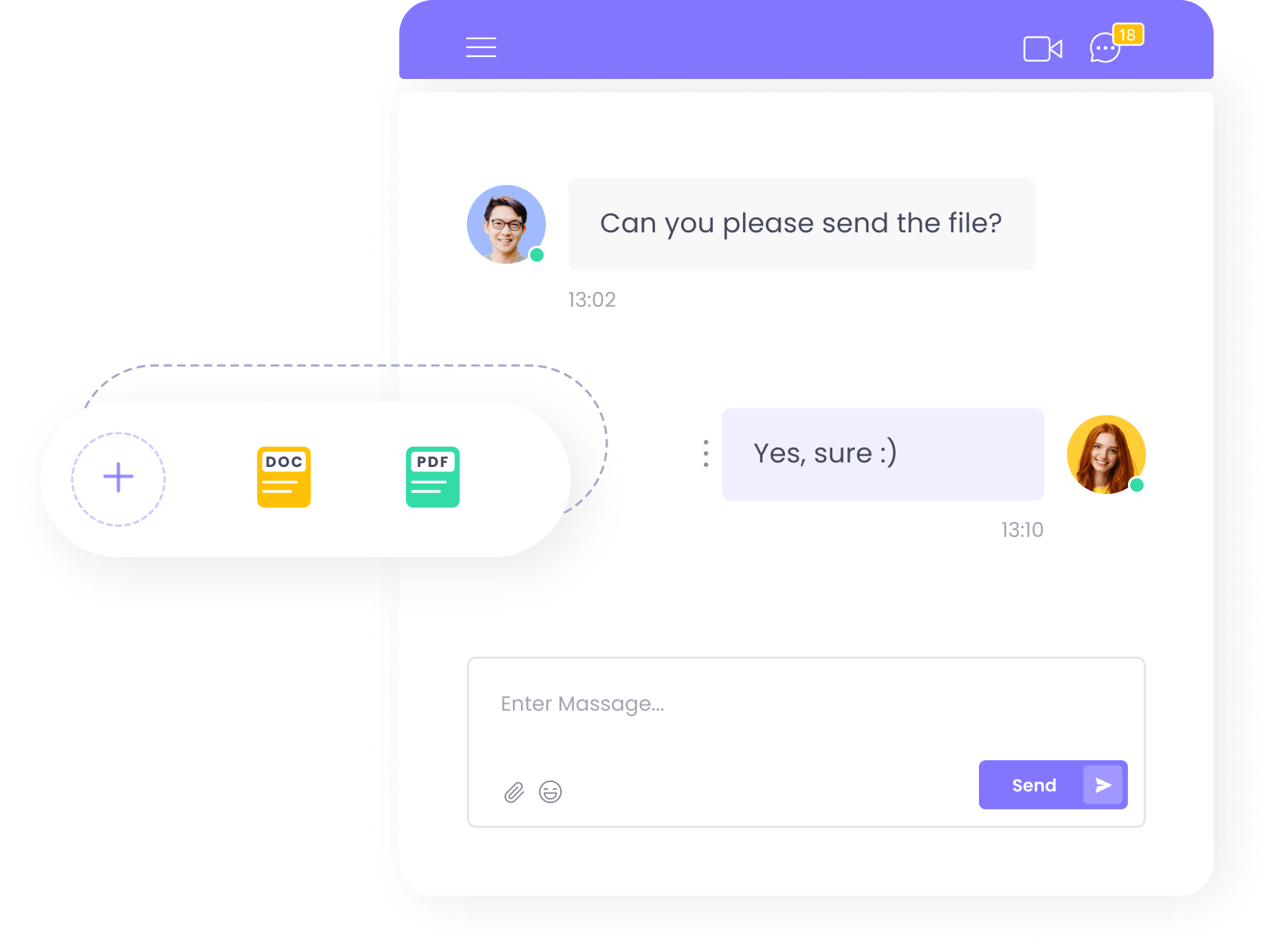 Track time and communicate on WebWork Time Tracker Team Chat | WebWork Features