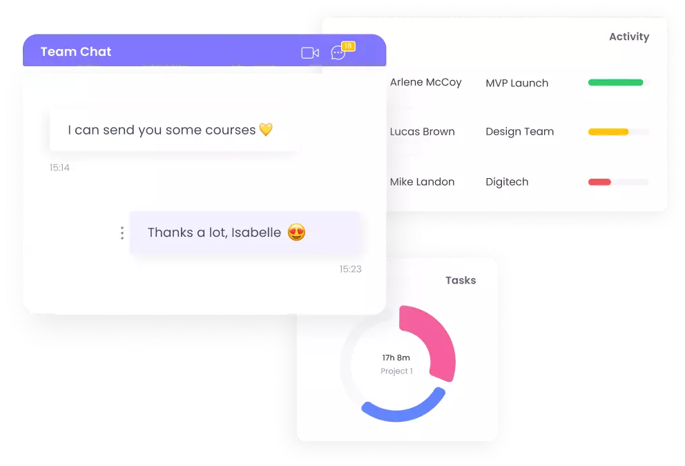 Track and chat on one platform with WebWork Time Tracker Team Chat | WebWork Features