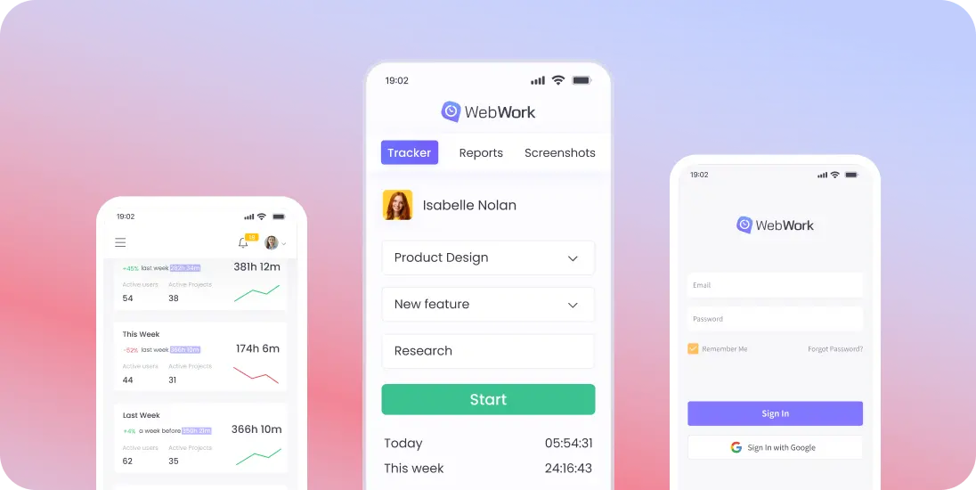 App de seguimiento de tiempo para Android para rastrear horas de trabajo, ubicación y cumplimiento en el sitio