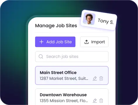 Añadir y gestionar sitios de trabajo con geovalla en app de iPhone