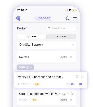 Gestión de proyectos y tareas en app de seguimiento para iPhone