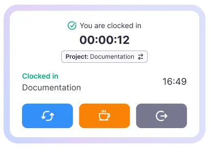 Time clock kiosk resets session after each clock in to keep employee time tracking secure