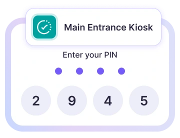Manager uses universal PIN in a time clock kiosk to clock in employees when needed