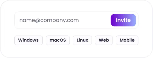 Inviting team members by email to install WebWork tracker on any device