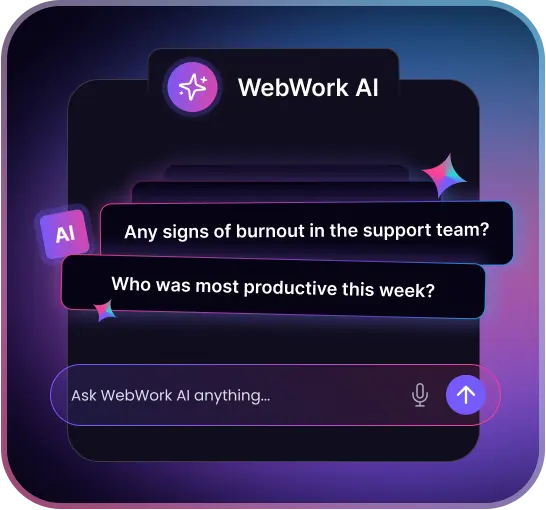 WebWork AI analyzing time entries flagging irregularities and delivering performance insights