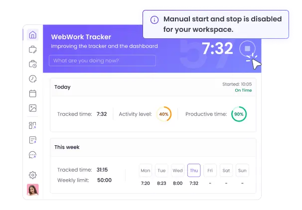Invisible time tracking for uninterrupted and accurate work hour monitoring