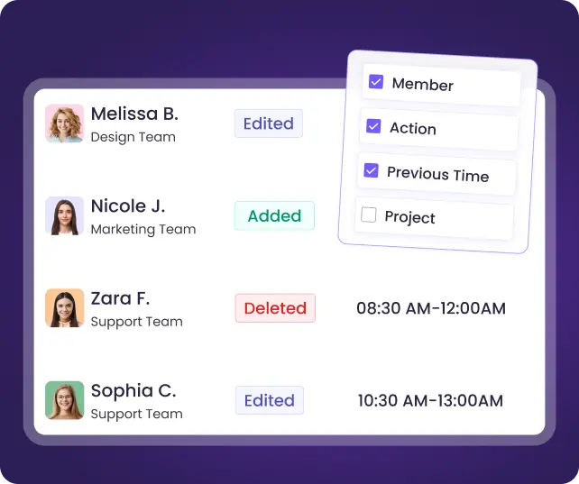 Time edit log для отслеживания всех изменений табелей