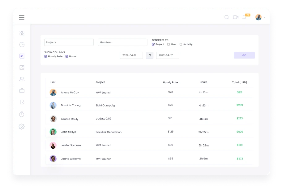 Billable Hours Report Billable hours | WebWork Tracker