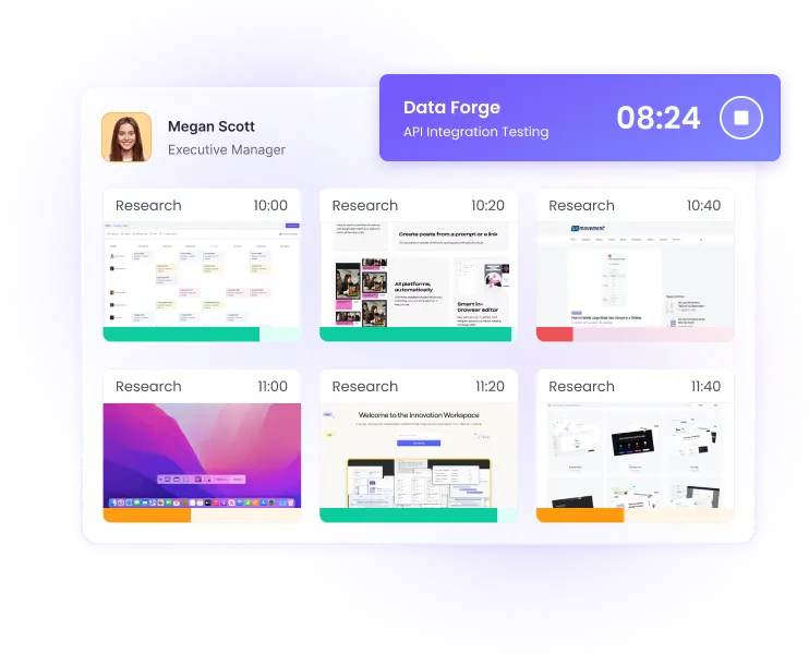 Le suivi du temps le plus avancé avec captures d’écran Suivi du temps avancé avec captures d’écran pour le suivi du travail des employés