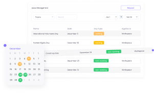 Leave and Holiday Management in WebWork Time Tracker Leave and Holiday Management | WebWork Tracker